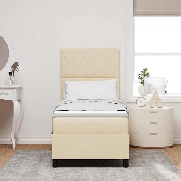 vidaXL Karbi vedrumadrats madratsiga LEDiga cream 80 x 200 cm kangas