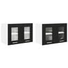 vidaXL Seinakapp uksega 2 pcs Must tamm 60 x 31 x 40 cm Tehispuit