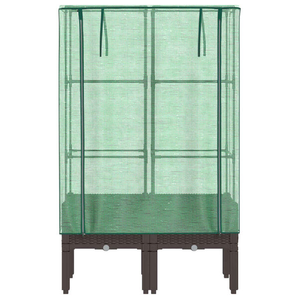 vidaXL taimekast kasvuhoonekattega, rotangi v&auml;limus, 80 x 40 x 140 cm