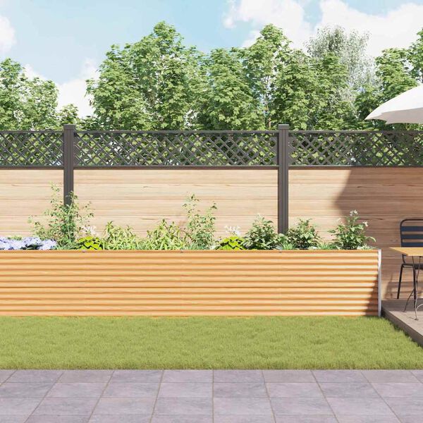 vidaXL K&otilde;rgendatud aia taimelava Helepruun 582 x 50 x 68 cm Tsinkteras