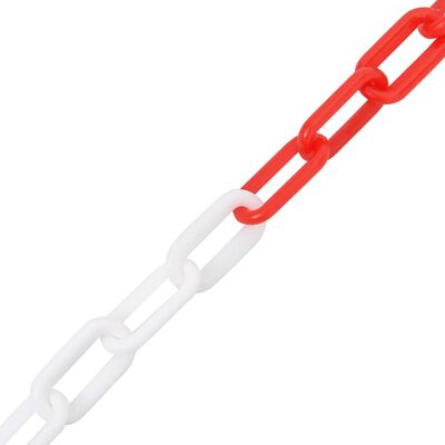 vidaXL hoiatuskett, punane ja valge, plast, 30 m, Ø4 mm