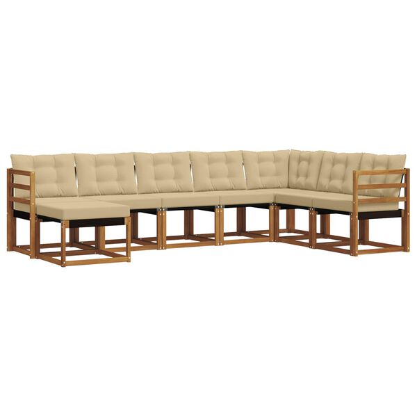 vidaXL V&auml;li diivanikomplekt padjaga 8 pcs Looduslik ja beež