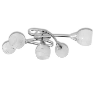 Klaasist varjudega laelamp viiele E14 pirnile