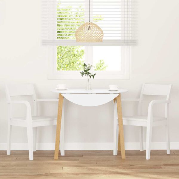 vidaXL söögitoolid, 2 tk, valge, toekast kautšukipuidust