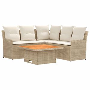 vidaXL M&ouml;&ouml;blisete padjaga 4 pcs Beez ja koor PE rattan