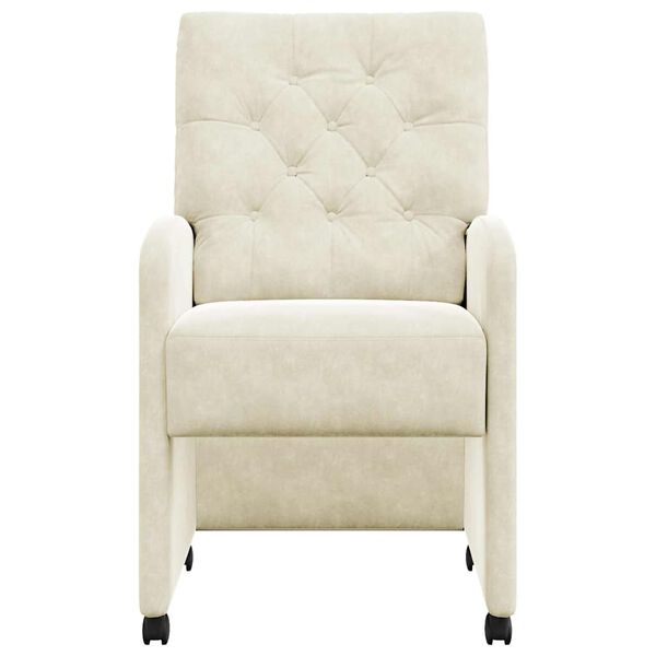 vidaXL Ratastega S&ouml;&ouml;gi-toolid 2 pcs cream 58 x 67 x 97 cm Samet