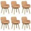 vidaXL P&ouml;&ouml;rlevad Toiduainete Toolid 6 pcs Boucl&eacute; Beež 54 x 58 x 87 cm