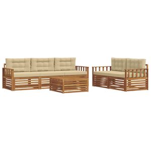 vidaXL V&auml;li diivanikomplekt padjaga 6 pcs Looduslik ja beež