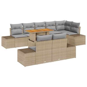 vidaXL Aia s&ouml;&ouml;gilaudade komplekt padjaga 9 pcs Beež ja hall