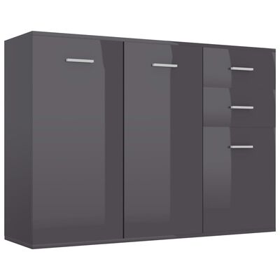 vidaXL puhvetkapp kõrgläikega hall 105 x 30 x 75 cm, puitlaastplaat