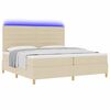 vidaXL LED Box Spring Voodi madratsiga peaga cream 200 x 200 cm kangas