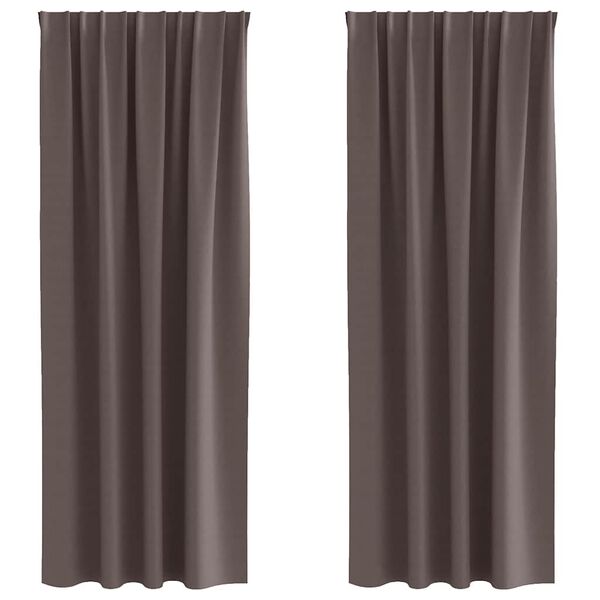 vidaXL Kardinad r&otilde;ngastega 2 pcs Tume pruun 245 x 140 cm Pol&uuml;ester
