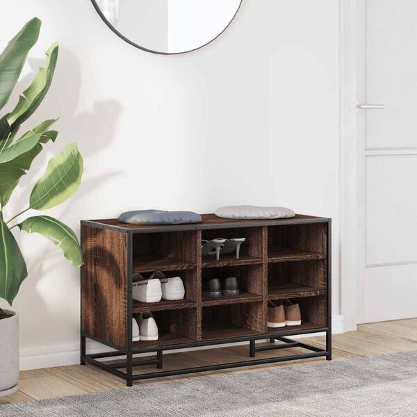 vidaXL kingapink pruun tamm 84x40x53,5cm projekteeritud puit ja metall