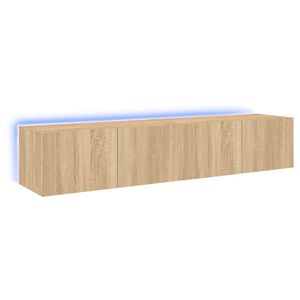 vidaXL teleri seinakapid LED-tuledega 2 tk, Sonoma tamm, 80x35x31 cm