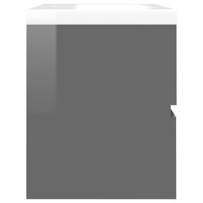 vidaXL valamukapp valamuga, kõrgläikega, hall, puitlaastplaat