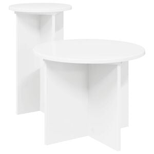 vidaXL Abilaudade komplekt ladustamisega 2 pcs Valge Tehispuit