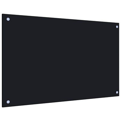 vidaXL köögi pritsmekaitse, must, 80 x 50 cm, karastatud klaas