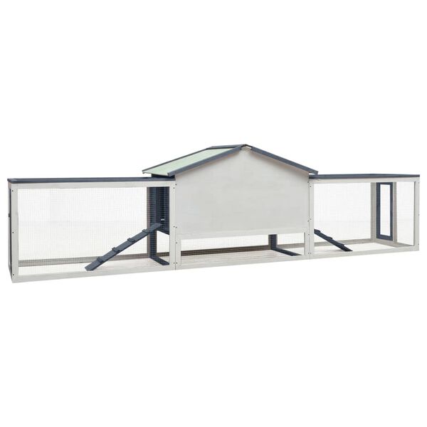 vidaXL jänesepuur, hall, 310x70x87 cm, männi- ja kuusepuidust