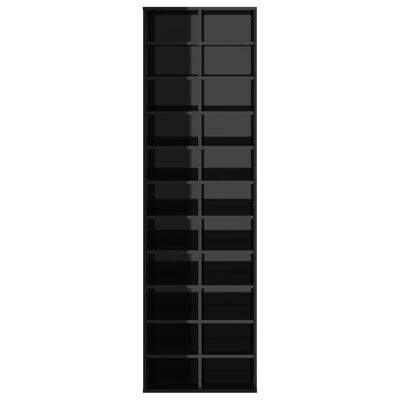 vidaXL kingakapp, kõrgläikega must, 54 x 34 x 183 cm, puitlaastplaat