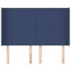 vidaXL voodipeats servadega, sinine, 147x16x118/128 cm, kangas