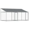 vidaXL koeraaedik, katuse ja uksega, hall, 4x2x2 m, tsingitud teras
