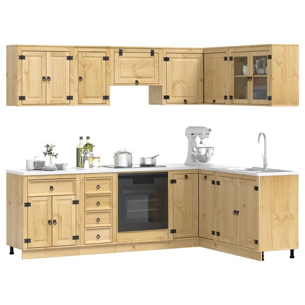 vidaXL Kapp sahtliga riiuliga uksega SKI 10 pcs Meepruun Tahke m&auml;nd