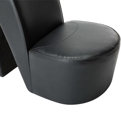 vidaXL kõrge kontsa kujuga tool, must, kunstnahk