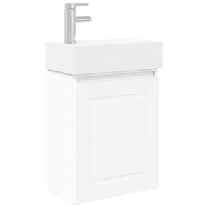 vidaXL Vannitoa vanity &uuml;ksus koos segistiga Valge 45,5 x 22,5 x 84 cm