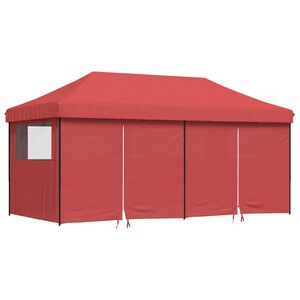 vidaXL kokkupandav pop-up peotelk 4 k&uuml;lgseinaga, Burgundia punane