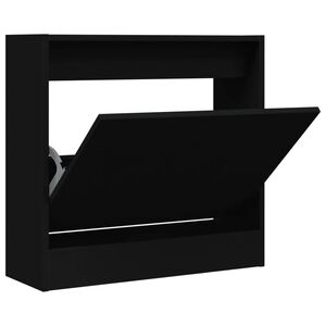 vidaXL jalatsikapp, must, 60x21x57 cm, tehispuit