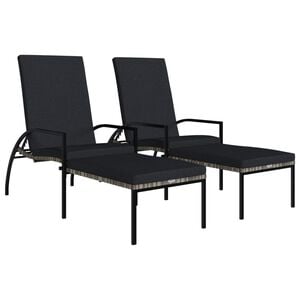 vidaXL jalatoega p&auml;evitustool 2 tk, PE-rotang, hall