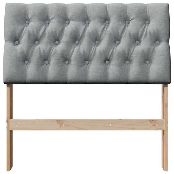 vidaXL Polsterdatud voodiots Helehall 90 cm Tahke m&auml;nd