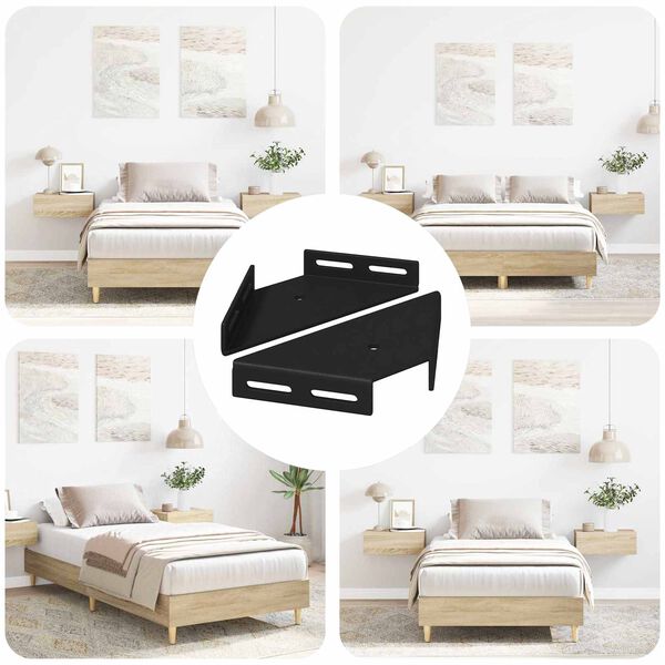 vidaXL Nurgabracket 2 pcs Must 138,5 x 50,5 x 16 mm Raud