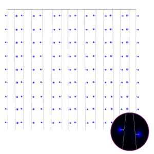 vidaXL LED-tuledest kardin, 3 x 3 m, 300 LEDi, sinine, 8 funktsiooni
