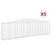vidaXL kaarekujulised gabioonkorvid 5 tk, 400x30x100/120 cm, raud