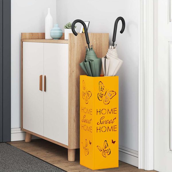 vidaXL Hoidik ja riputustugi Sinepikollane 15,5 x 15,5 x 49 cm Metall