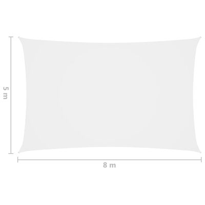 vidaXL oxford-kangast päikesepuri, ristkülikukujuline, 5 x 8 m, valge