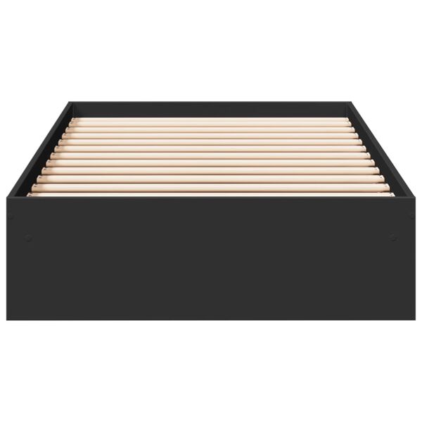 vidaXL voodiraam sahtlitega, must, 75x190 cm, tehispuit