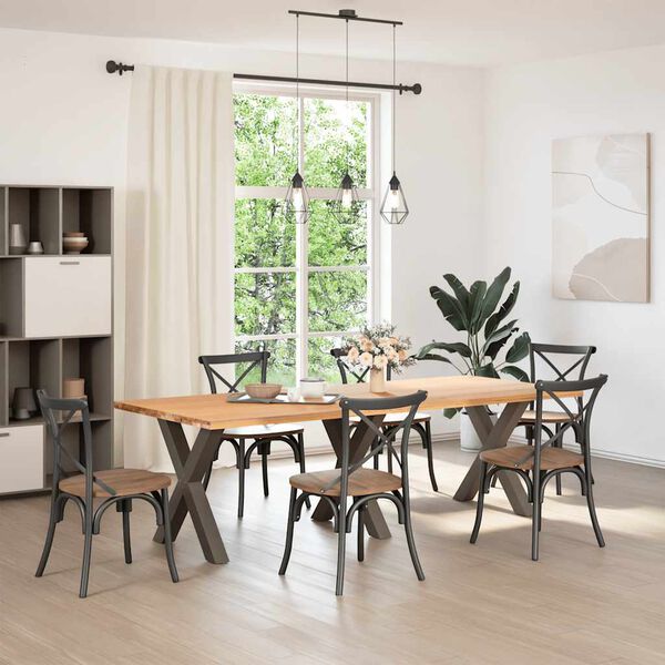 vidaXL s&ouml;&ouml;gilaua jalad, 3 tk, X-kujulised, naturaalne teras, 70 x (72&ndash;73) cm, teras