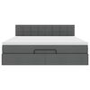 vidaXL Ottomani voodi madratsi ja LED, tumehall, 180x200cm, kangas