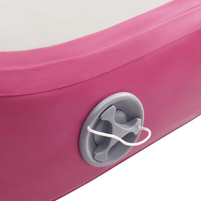 vidaXL täispumbatav võimlemismatt pumbaga 600x100x20 cm PVC roosa