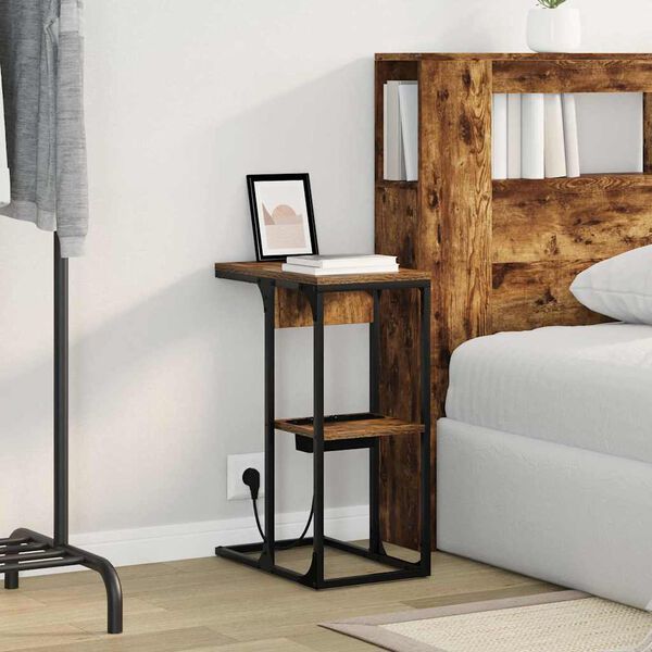 vidaXL &Ouml;&ouml;lambi kapp Suitsetatud tamm 41,5 x 26 x 60,5 cm Tehispuit