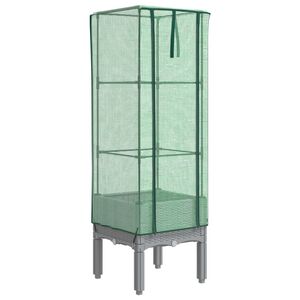 vidaXL taimekast kasvuhoonekattega, rotangi v&auml;limus, 40 x 40 x 140 cm