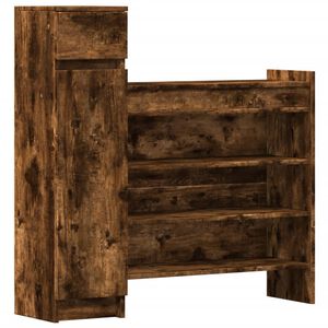 vidaXL jalatsikapp, suitsutatud tamm, 100,5x28x100 cm, tehispuit