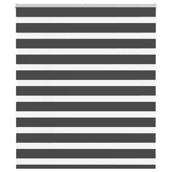 vidaXL Triibuline ruloo must 135x150 cm kanga laius 130,9 cm pol&uuml;ester