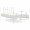 vidaXL metallist voodiraam peatsi ja jalutsiga, valge, 100x200 cm