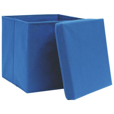 vidaXL hoiukastid kaanega 10 tk, 28 x 28 x 28 cm, sinine