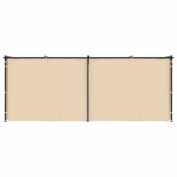 vidaXL varjualune kardinatega, 3 x 6 m, kreemjasvalge, teras