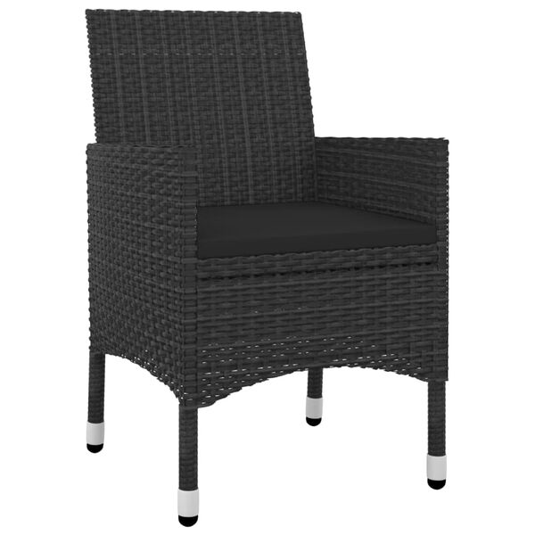 vidaXL 5-osaline aiam&ouml;&ouml;bli komplekt patjadega, pol&uuml;rotang ja klaas