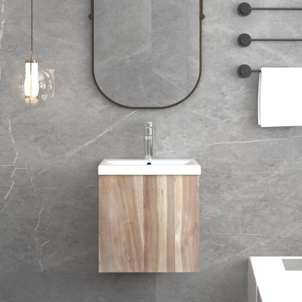 vidaXL seinale kinnitatav vannitoakapp, 41 x 38 x 40 cm, tiikpuu